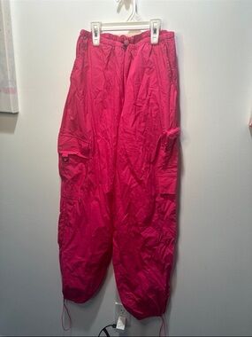 Lumiere Hot Pink Cargo Track Joggers
